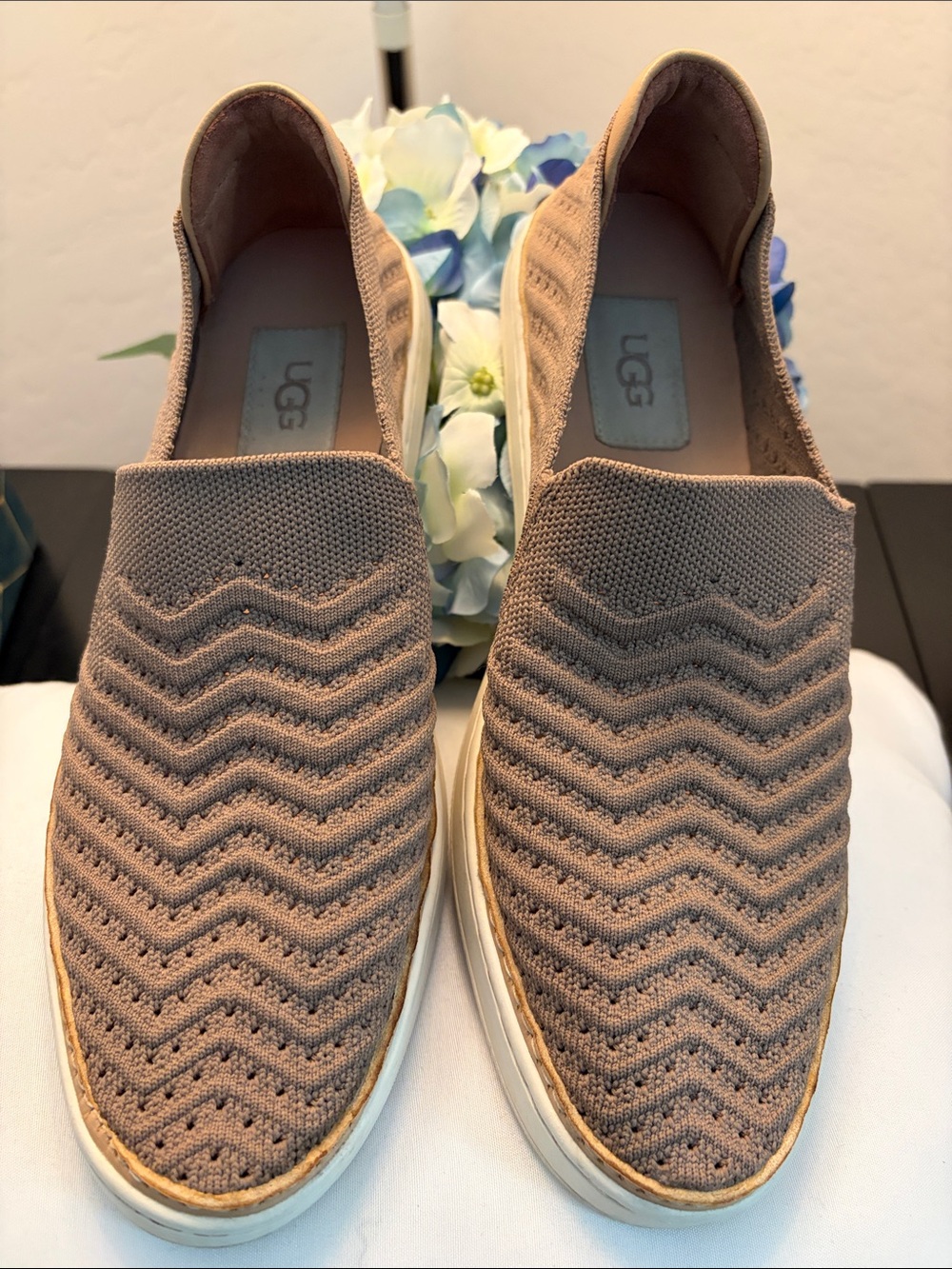 UGG Women’s Slip-On Knit Sneakers in Taupe